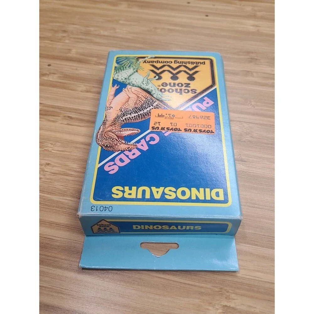 Vintage DINOSAURS Puzzle Cards from School Zone Flash Cards Home Schooling